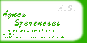 agnes szerencses business card